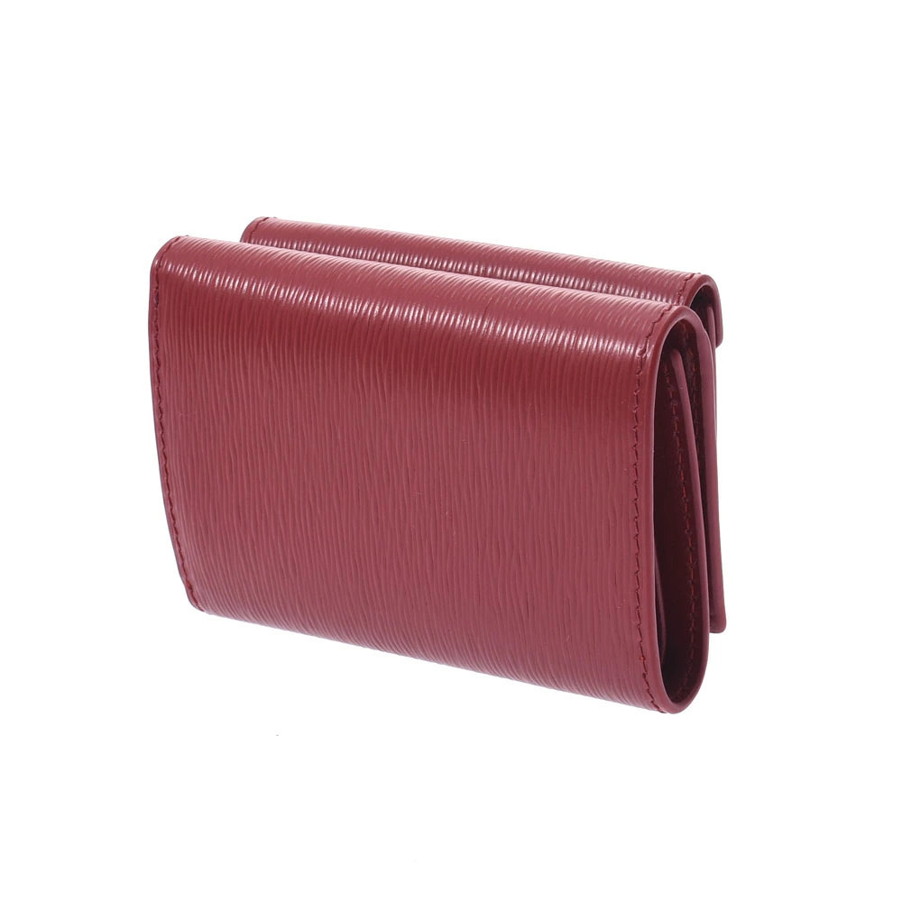 Prada fold Leather Wallet Tri Compact Red